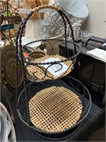 2 TIER WIRE & BASKET FRUIT STAND - 14 X 19 “