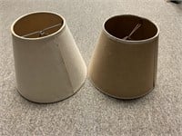 2 VINTAGE CLIP-ON LAMP SHADES - 6.5 X 6.5 “