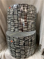 2 CONTEMPORARY BLACK & WHITE LAMPSHADES - NEW -