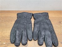MENS Black LEATHER Gloves Marked Auclair Sz L