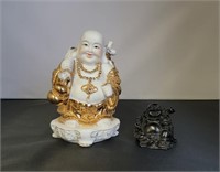 Happy Buddha with Gold Trim