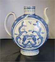 Blue and White Ewer  Qianlong with Dragons