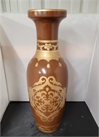 24" Tall Baroque Style Ceramic Floor Vase