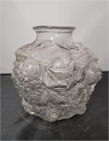 Goofus Glass Cabbage Rose Vase