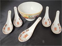 Asian Rice Bowl and Soup Spoons