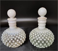2 Fenton Hobnail Perfume Bottles