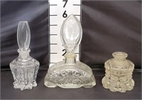 Vtg Clear Glass Perfume Bottles