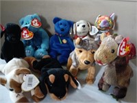 9 Assorted TY Beanie Babies