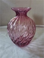Pilgrim Glass Cranberry Ruffled Range Vase
