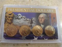 (4) $1 US Mint Presidential Dollars in Case