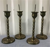 4 BRASS CANDLE HOLDERS