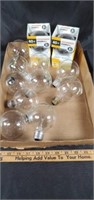 12 clear decorator light bulbs.