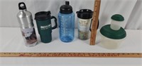 4 portable drink containers & food storage