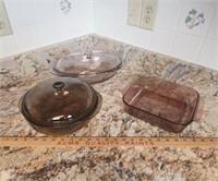 3 pieces of oven bake ware.