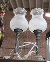 SILVERPLATED LAMPS - PAIR