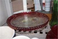 RUBY STAINED CAKE STAND
