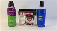 New CD Cleaning System & 2 Partial Cans If Air