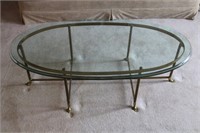 Oval Glass Top Coffee Table