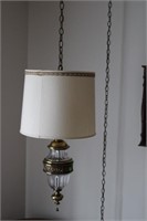 Hanging Glass & Brass Lamp