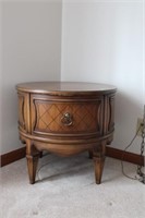 Round Commode Provincial Style End Table