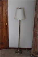 Brass Finished Floor Lamp with Shelf