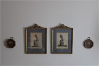 Pair of Framed French Fashion Prints and