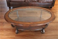 Oval with Glass Insert Coffee Table