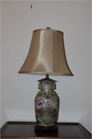 Oriental Style Lamp with Shade & Jadite Finial