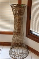 37.5" Natural Finish WIcker Plant Stand