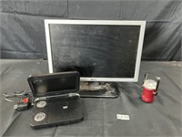 Dell Monitor, Portable DVD Player, Light