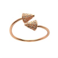 Sterling Silver & Rosegold Tone Cone Ring SZ 6