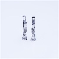 Danburite &White Zircon Sterling Silver Earrings