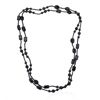 Black Obsidian Gemstone Corded Necklace