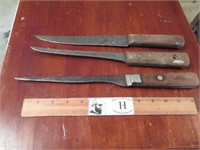 Three Vintage Kitchen Knives incl Old Hickory