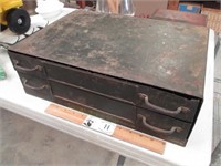 Antique Metal Drawer Box w/ Contents