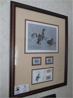 Framed Duck Stamps w/ Signed & Numbered Print