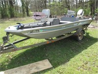 15x42 Aluminum Console Steer Boat w/ 25hp Johnson