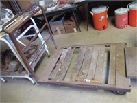 Old Push Cart w/ Wood Floor
