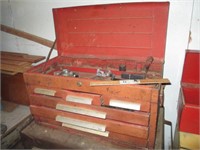 Red Toolbox w/ Drawers & Flip Up Lid
