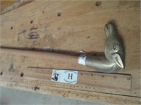 Brass Horse Cane Handle on a Dowel Rod