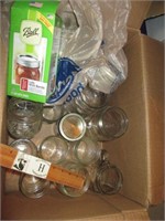 Box of Small Jars w/ Some Lids