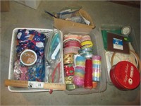 Three Boxes of Craft Items incl Ribbon, Beads, etc