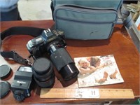 Canon T70 Camera w/ Lenses & Carry Case