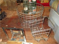 Tiny Shopping Cart, Round Metal Basket, etc