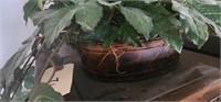 Copper Pot with faux plant