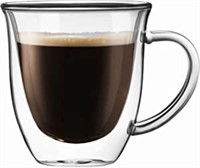 2 PIECES 400ML  JOYJOLT SERENE GLASSES COFFEE MUG
