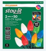 Stay-lit Platinum LED C9 Lights 2 Sets of 50 9.9 m