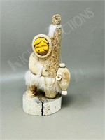 Inuit carving "Fisherman"  8" tall (A7)