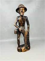 Carved wood Fisherman - 16" h  ( A8)