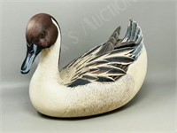 carved wood & acrylic  duck decoy (A19)